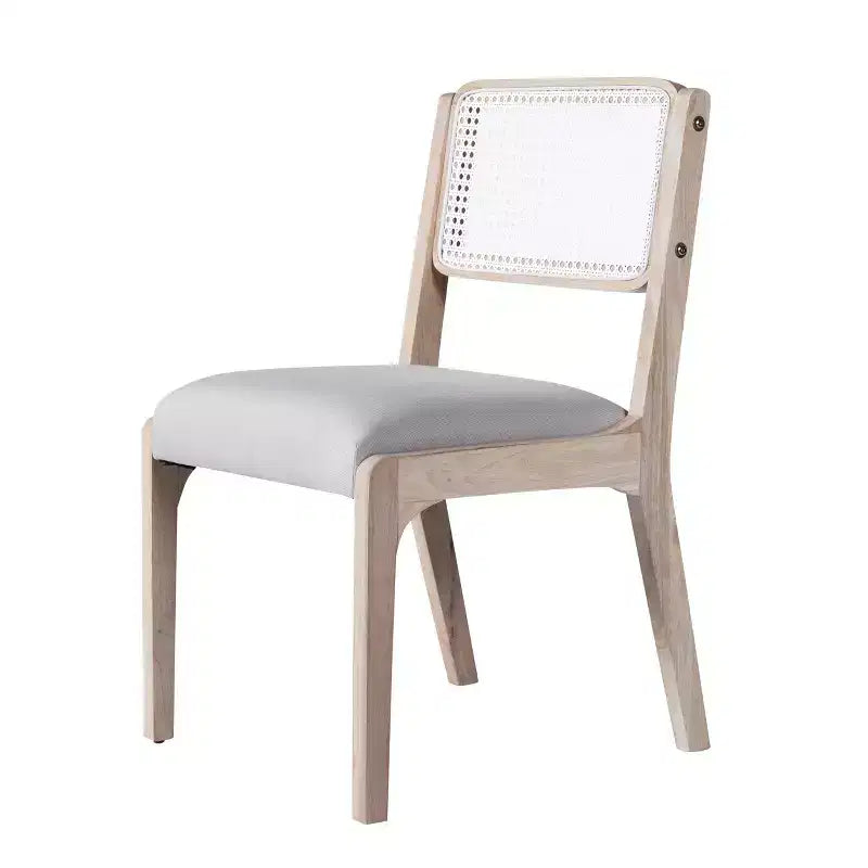 Set di 2 sedie da pranzo, sedie d'accento moderne in stile rustico con schienale in rattan e gambe in legno di gomma - ModernLuxe