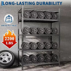 Scaffalatura da Garage Resistente a 5 Ripiani, Unità di Scaffalature Industriali in Metallo con Ripiani Regolabili, per Garage, Cucina, Dispensa, Magazzino