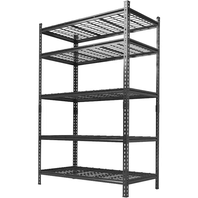 Scaffalatura da Garage Resistente a 5 Ripiani, Unità di Scaffalature Industriali in Metallo con Ripiani Regolabili, per Garage, Cucina, Dispensa, Magazzino
