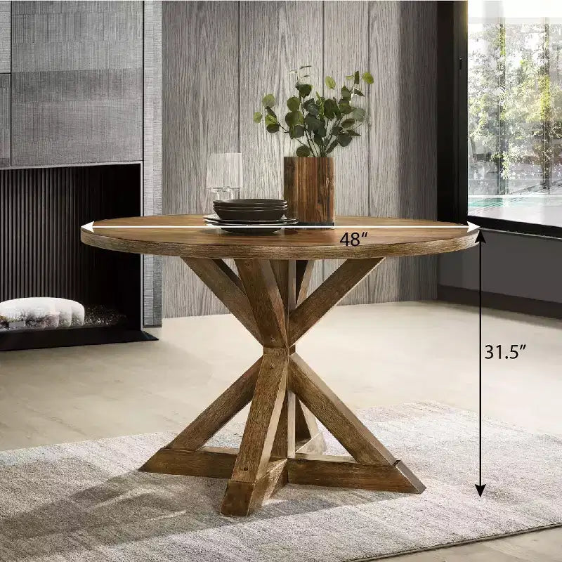 Tavolo da pranzo moderno da 47 pollici con piedistallo a croce per 4 persone, tavolo piccolo con piano pesante, tavolo da pranzo per sala da pranzo, soggiorno