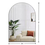 Specchio da parete ad arco 24*36, specchio da bagno a parete per camera da letto, soggiorno, ingresso, cornice profonda in metallo, nero