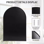 Specchio da parete ad arco 24*36, specchio da bagno a parete per camera da letto, soggiorno, ingresso, cornice profonda in metallo, nero
