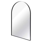 Specchio da parete ad arco 24*36, specchio da bagno a parete per camera da letto, soggiorno, ingresso, cornice profonda in metallo, nero