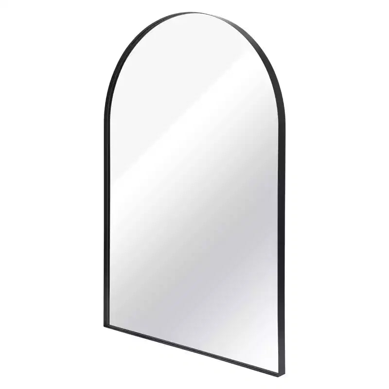 Specchio da parete ad arco 24*36, specchio da bagno a parete per camera da letto, soggiorno, ingresso, cornice profonda in metallo, nero