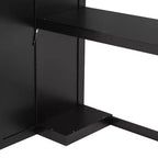 Letto a soppalco da gaming per ragazzi/adulti, per materassi singoli/matrimoniali, con scrivania, contenitore e luci a LED, struttura in legno, nero - ModernLuxe