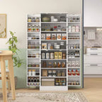 65 mobiletti da cucina, mobile dispensa da cucina con 4 ante e 16 ripiani interni per sala da pranzo