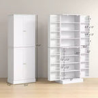 65 mobiletti da cucina, mobile dispensa da cucina con 4 ante e 16 ripiani interni per sala da pranzo
