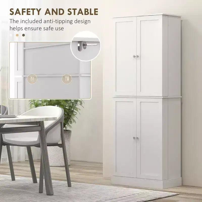 65 mobiletti da cucina, mobile dispensa da cucina con 4 ante e 16 ripiani interni per sala da pranzo