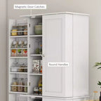 65 mobiletti da cucina, mobile dispensa da cucina con 4 ante e 16 ripiani interni per sala da pranzo