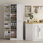 65 mobiletti da cucina, mobile dispensa da cucina con 4 ante e 16 ripiani interni per sala da pranzo