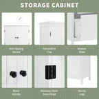 Mobile da bagno con due ante e cassetti, ripiano regolabile, in MDF, nero
