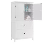 Mobile da bagno con due ante e cassetti, ripiano regolabile, in MDF, nero
