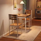 Set da pranzo per 2, Tavolo e sedie compatti da 3 pezzi, Seduta ergonomica confortevole, Ideale per piccoli spazi, cucine, appartamenti