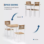 Set da pranzo per 2, Tavolo e sedie compatti da 3 pezzi, Seduta ergonomica confortevole, Ideale per piccoli spazi, cucine, appartamenti