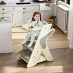Sedia da pranzo multifunzione, sedia per bambini con cinture di sicurezza e un grande piatto estraibile