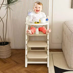 Sedia da pranzo multifunzione, sedia per bambini con cinture di sicurezza e un grande piatto estraibile