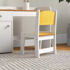 Set Tavolo e 2 Sedie per Bambini con Cassetto, MDF Sicuro, Facile da Montare, Ideale per Compiti e Giochi - Bianco