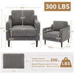 Poltrona accent mid-century, sedie moderne e comode per soggiorno, poltrona imbottita, sedia laterale comoda, per camera da letto e soggiorno