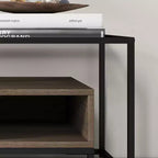 Tavolino da caffè in vetro temperato, tavolino centrale con 2 cassetti e ripiano portaoggetti, tavolino d'appoggio vintage con piano in vetro per casa, soggiorno, appartamento, ufficio