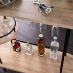 Tavolo da bar/vino con porta bicchieri integrato - Naturale