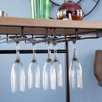 Tavolo da bar/vino con porta bicchieri integrato - Naturale