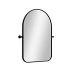 HomeRoots 32 Black Arch Metal Swivel Framed Accent Mirror