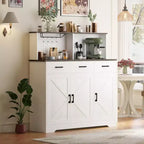 Mobile buffet da fattoria con microonde, mobile bar in legno per cucina, unità versatile con vani portaoggetti, facile montaggio
