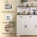 Mobile buffet da fattoria con microonde, mobile bar in legno per cucina, unità versatile con vani portaoggetti, facile montaggio