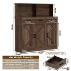 Mobile buffet da fattoria con microonde, mobile bar in legno per cucina, unità versatile con vani portaoggetti, facile montaggio