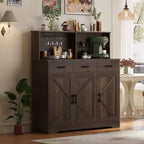 Mobile buffet da fattoria con microonde, mobile bar in legno per cucina, unità versatile con vani portaoggetti, facile montaggio
