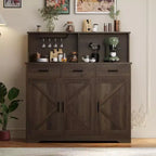 Mobile buffet da fattoria con microonde, mobile bar in legno per cucina, unità versatile con vani portaoggetti, facile montaggio