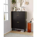 43Shoe Storage Cabinet with Dual Flip Drawers, Hidden Shoe Rack Cupboard, Freestanding Style, Space-Saving Shoe Organizer for Entryway, Hallway