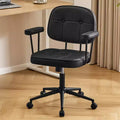 Furniliving Home Office Chair with Padded Armrest, Mid Back Adjustable Height Rolling Swivel Executive Compact Task Chairs
