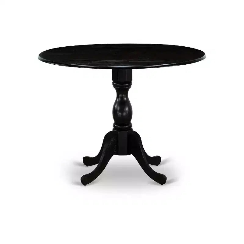 Set da pranzo da 3 pezzi con piano in legno massello nero spazzolato - 4 posti
