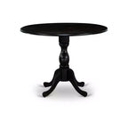 Set da pranzo da 3 pezzi con piano in legno massello nero spazzolato - 4 posti
