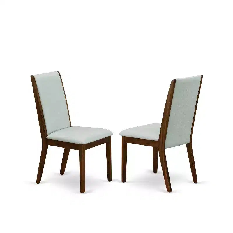 Set da pranzo rotondo imbottito a 3 pezzi con piano in legno massello con finitura a olio naturale - 4 posti