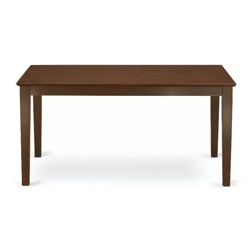 Set da pranzo 5 pezzi rettangolare in legno massello con finitura mogano e sedute imbottite - Posti 4