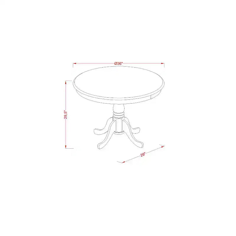 Set tavolo da pranzo rotondo per cucina - Tavolo piccolo con 4 sedie - Finitura color cappuccino