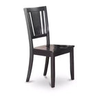 Tavolo da pranzo da 5 pezzi con piano in legno massello finitura nera e ciliegio con 4 sedie