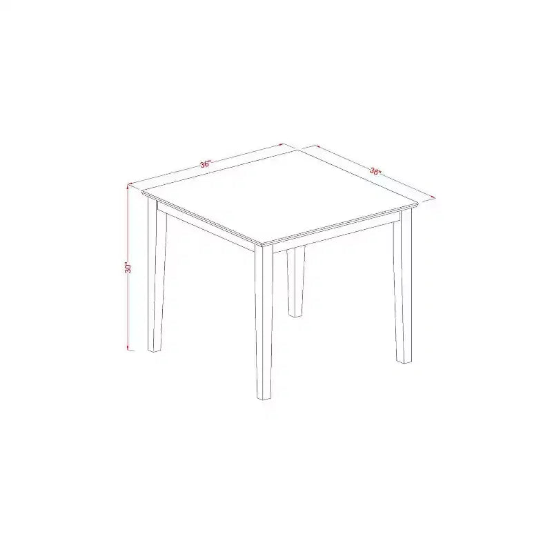 Set da pranzo 3 pezzi - Tavolo quadrato da cucina e 2 sedie Parsons - Finitura mogano