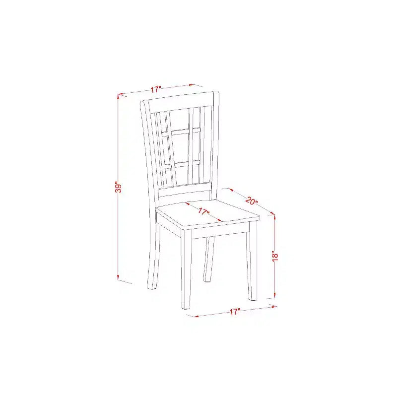Tavolo da Pranzo Rotondo a 5 Pezzi con Piano in Legno Massello Finitura Lattemiele e Ciliegio con 4 Sedie