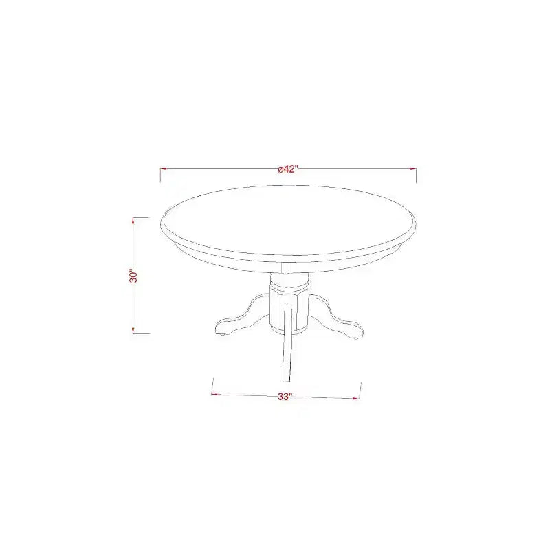 Set sala da pranzo rotondo da 3 pezzi con piano in legno massello e lino bianco - 4 posti a sedere