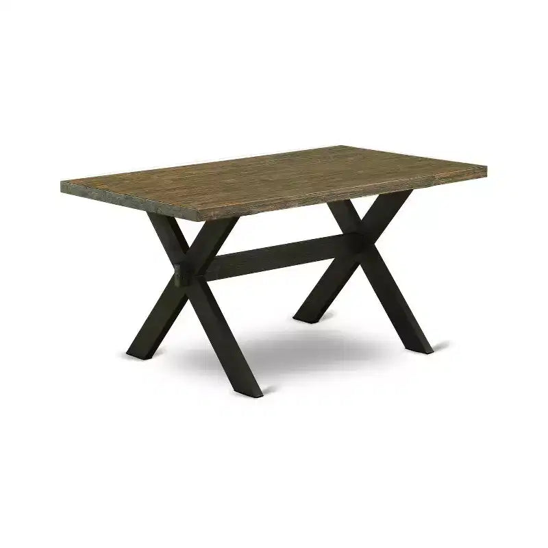 Tavolo da pranzo HomeStock 5 pezzi con piano in legno massello finitura rovere naturale e 4 sedie Parson