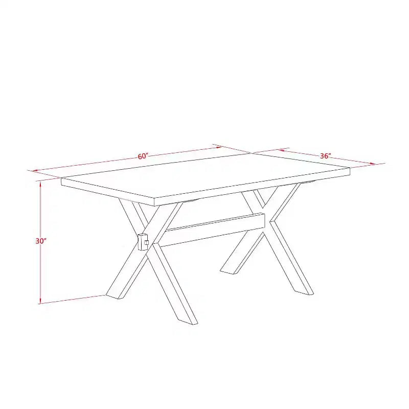 Tavolo da pranzo HomeStock 5 pezzi con piano in legno massello finitura rovere naturale e 4 sedie Parson