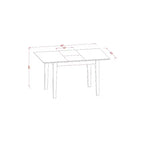 Set da tavolo da cucina con sedie - Set da tavolo da pranzo, allungabile, finitura marrone sella