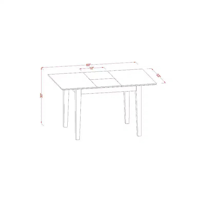 Set da tavolo da cucina con sedie - Set da tavolo da pranzo, allungabile, finitura marrone sella