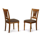 Tavolo da Pranzo 3 Pezzi con Piano in Legno Massello Finitura Marrone Sella