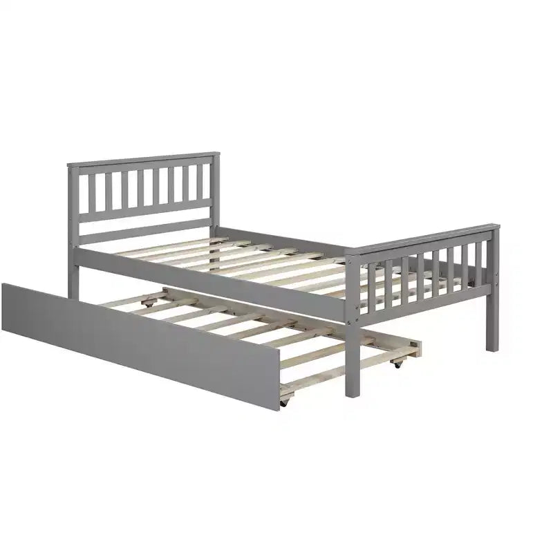 Letto singolo Luxystar con letto estraibile, testiera e pediera per camera da letto e camera degli ospiti