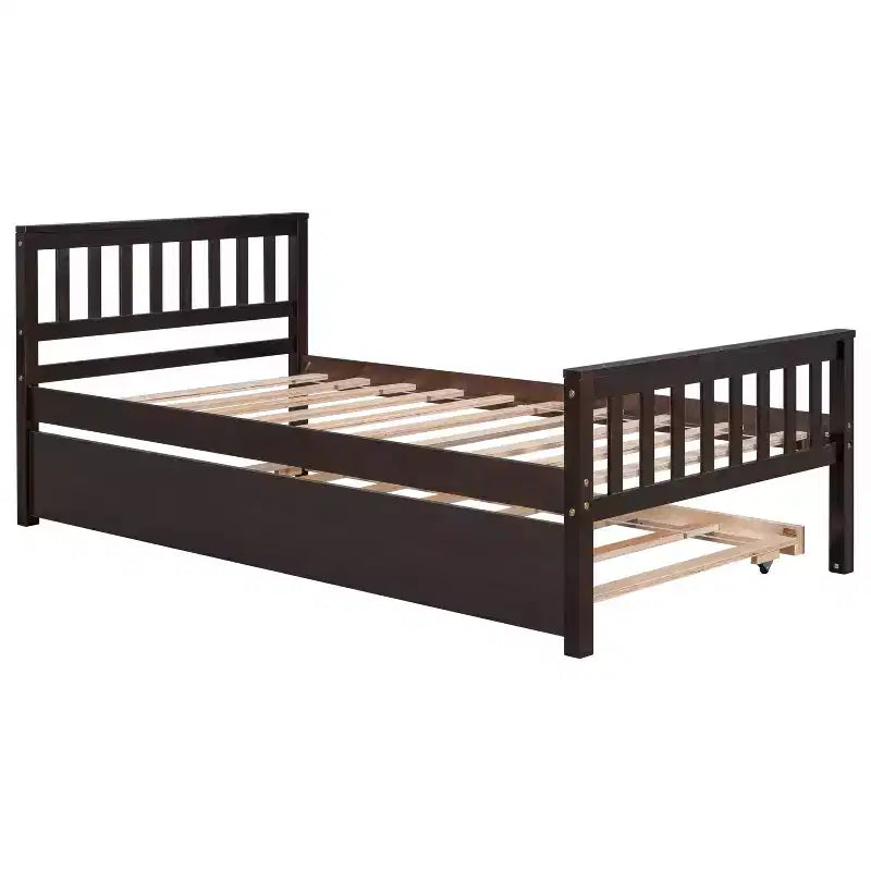 Letto singolo Luxystar con letto estraibile, testiera e pediera per camera da letto e camera degli ospiti