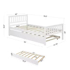 Letto singolo Luxystar con letto estraibile, testiera e pediera per camera da letto e camera degli ospiti